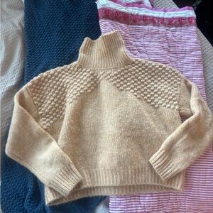 Free People Womens Bradley Pullover Camel Heather Sweater Size S